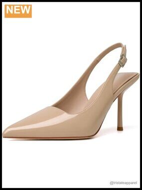 Slingback Pumps Pointy Closed Toe High Heels Dressy Wedding Party Shoes